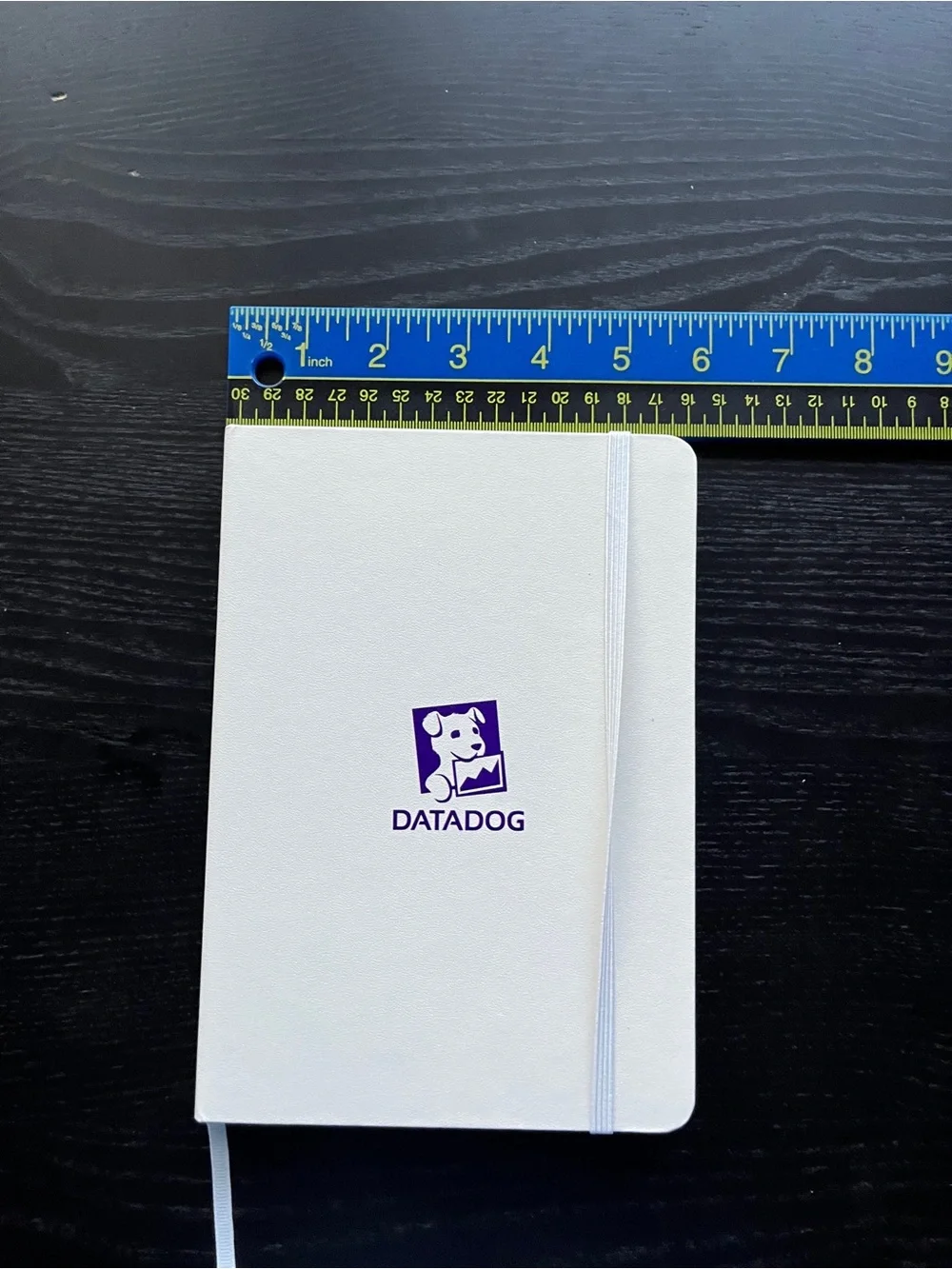 Paperage Datadog Hardcover Lined Journal Notebook White 5.7x8 Elastic Pocket